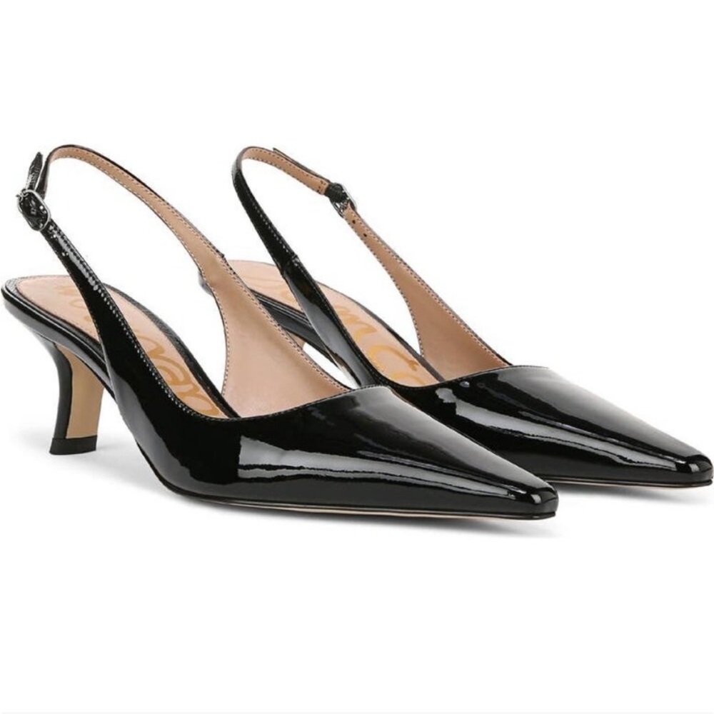 Sam Edelman Bianka Black Slingback Pump Heels Size 8